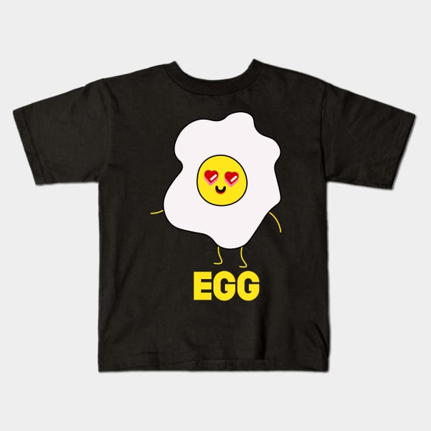 Bacon and Egg Matching Couple Shirt Kids T-Shirt by SusurrationStudio